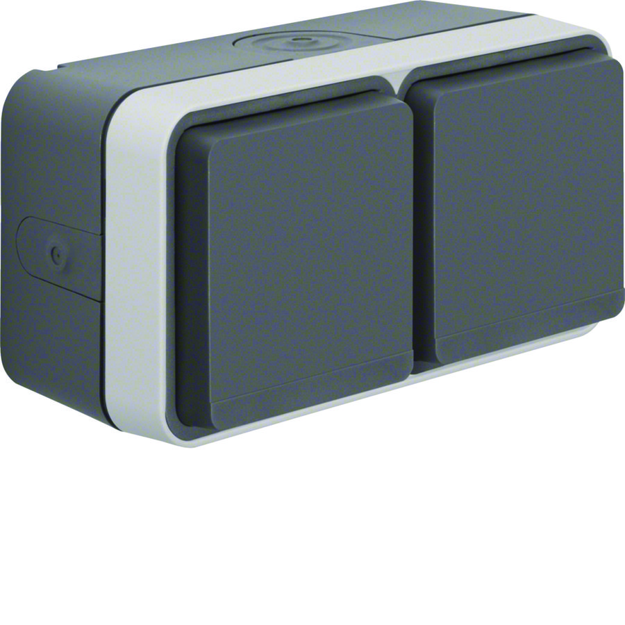 Wandcontactdoos 2-voudig horizontaal (#4)+behuizing W.1 ECO