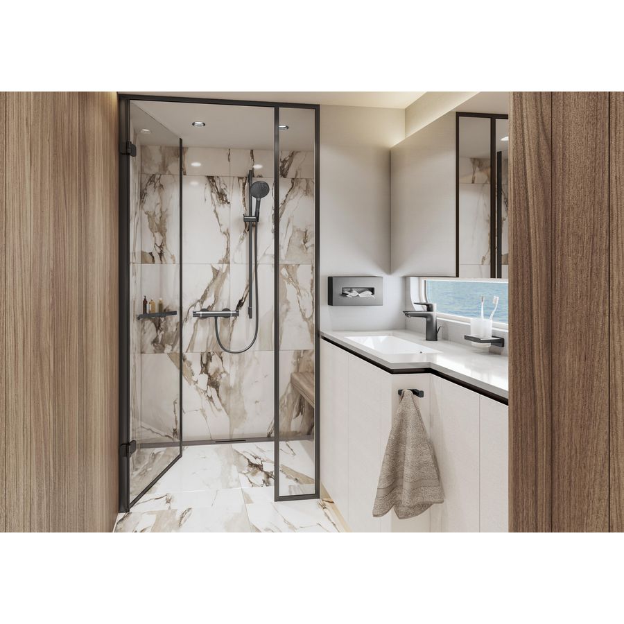 AddStoris dubbele haak brushed black chrome