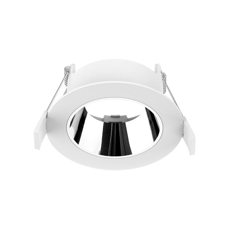 Inbouwring Pro-Ambiance /anti-glare tbv Ø58mm module rond vast wit/spiegelend sparing Ø76mm