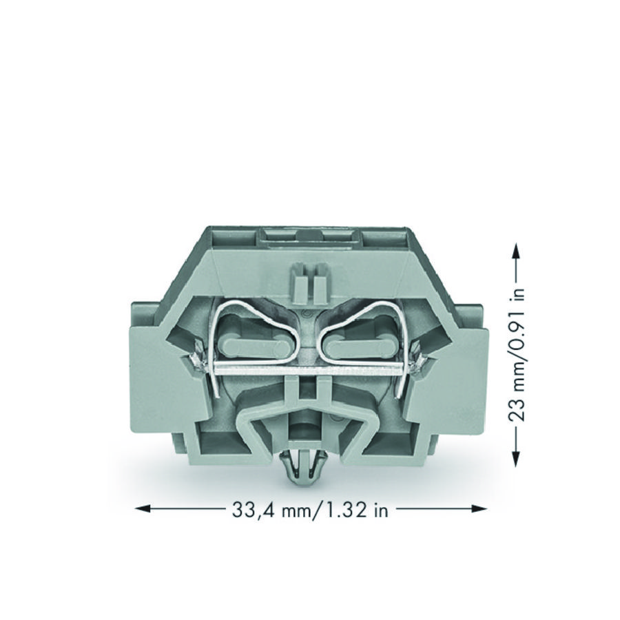 2-draads klem z. drukknop +klikvoetje grijs 262-311 VVE=50