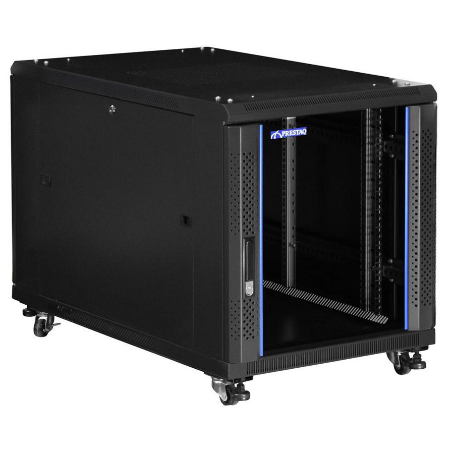 Patchkast 19" D1000xB600x12HU rook-glazen Deur