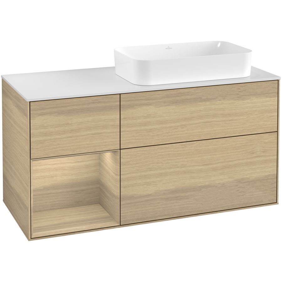 Wastafelonderkast Finion 1200x603x501mm Oak Veneer F681PCPC