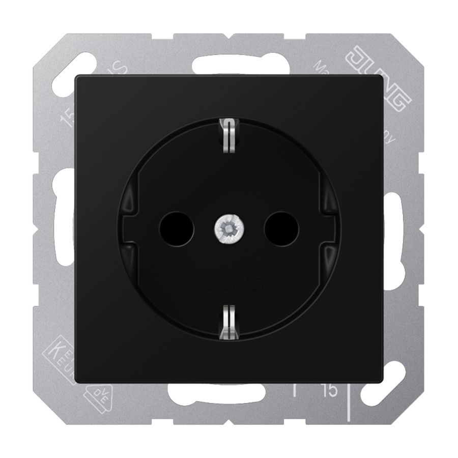 Wandcontactdoos grafi.zw.slagv m.R/A&ki.beveil. A500