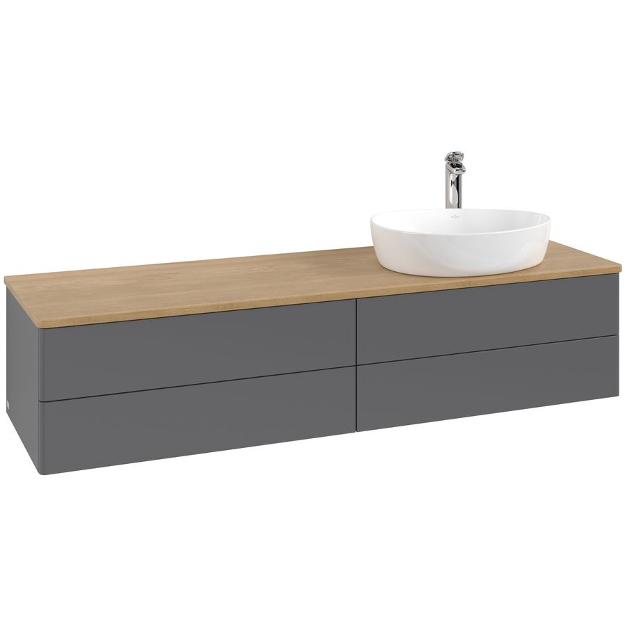 Wastafelonderkast Antao 1600x360x500mm Antr. Matt Lacquer K27051GK