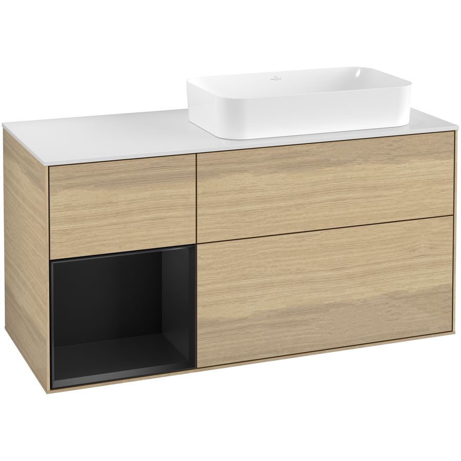 Wastafelonderkast Finion 1200x603x501mm Oak Veneer F681PDPC