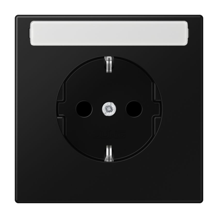 Wandcontactdoos grafi.zwart besch.cont. &tekstv LS990