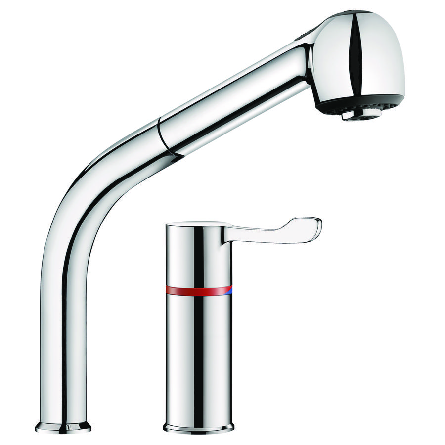 Combinatiezuil thermostatisch +uittrekb. Sproeier