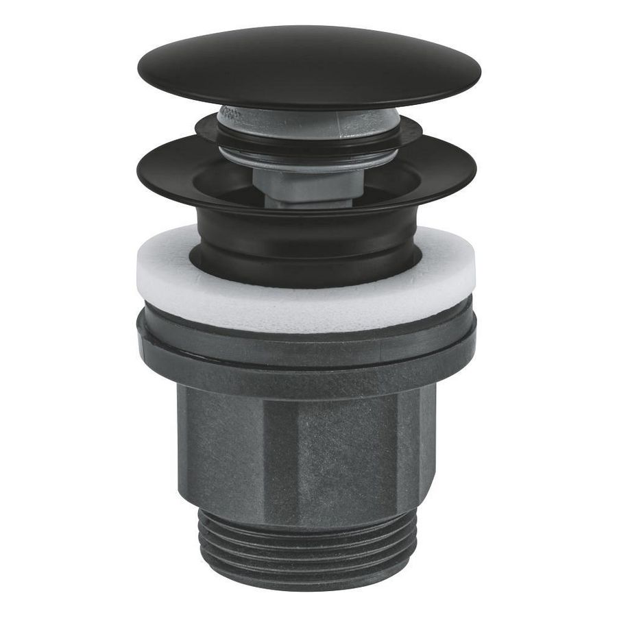Push Open plug 1.1/4" mat zwart (prof)