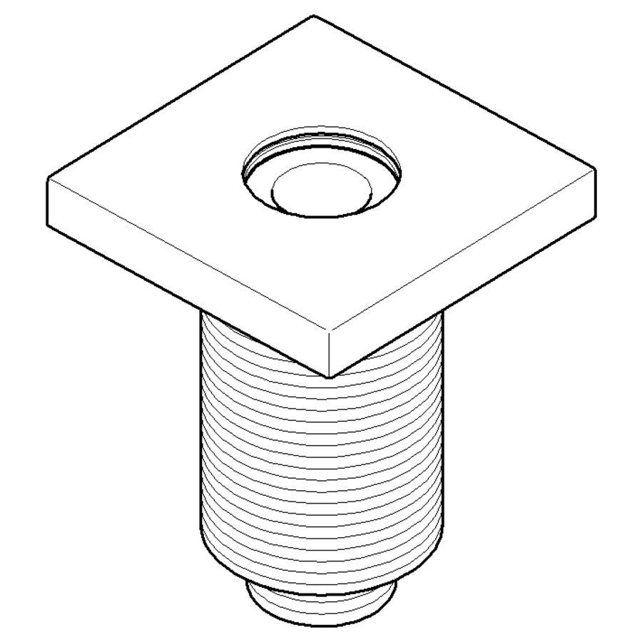 Afdekplaat 57x72x57mm Platina