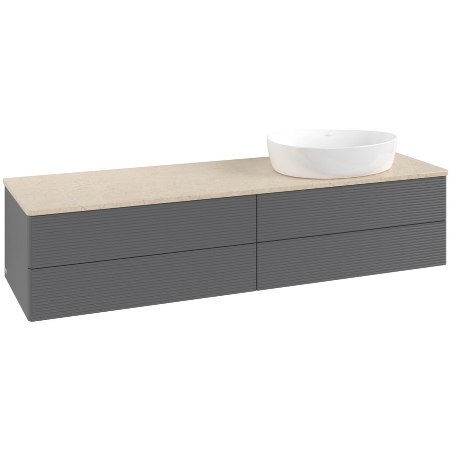 Wastafelonderkast Antao 1600x360x500mm Antr. Matt Lacquer K27113GK