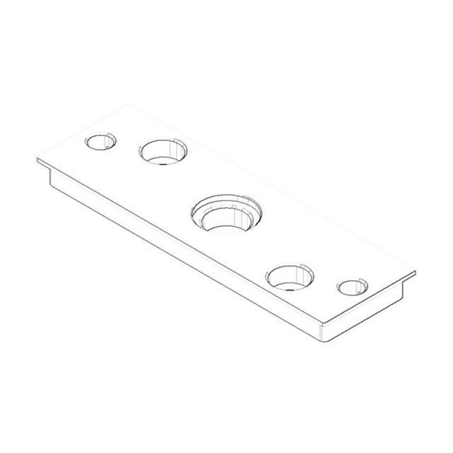 Afdekplaat 177,2x57,2x14mm Mat Zwart
