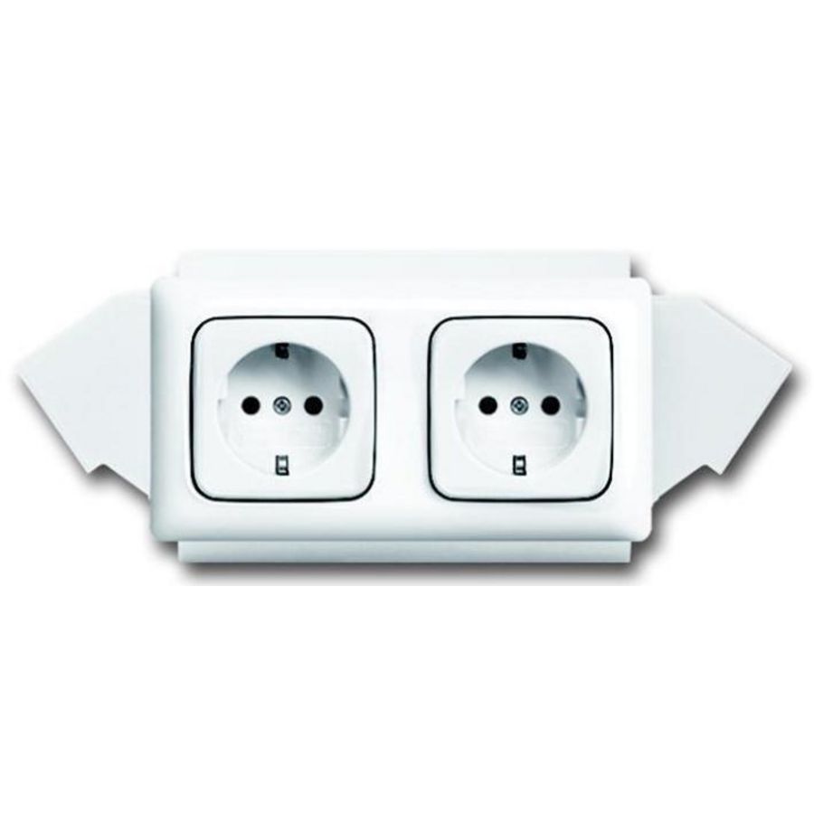 Wandcontactdoos 2v + doos uni + gst R alpin (20-2 EUWCJ-214K-503)
