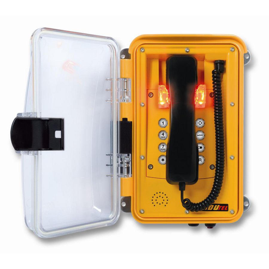 Weerbestendige telefoon indutel-led geel met visuele melder