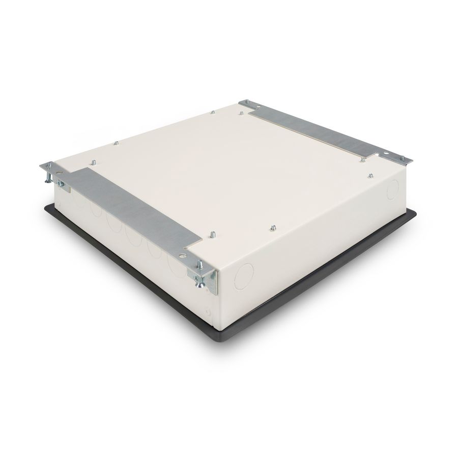 Vloerdoos VELOX Type 32 HYDRO 4x GST + 8x RJ45 uitsparing deksel 4mm inlegdiepte met kunststof oplegrand