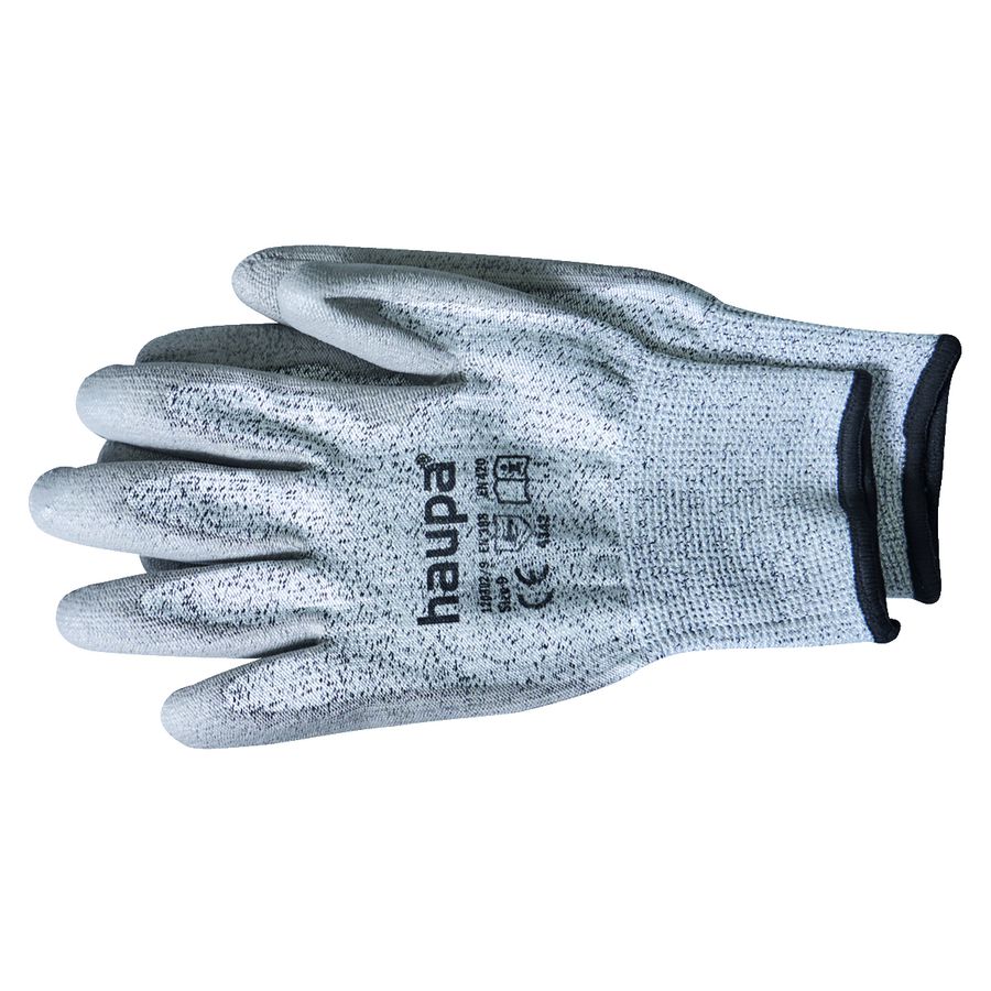 Werkhandschoenen PU snijbescherming klasse 3 grijs maat 11