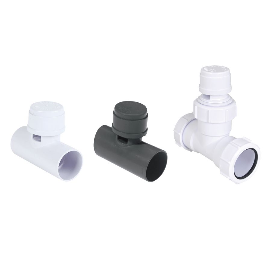 Binnenhuisbeluchter Ventapipe-15 met T-stuk verlijmb. 32mm ABS wit McAlpine