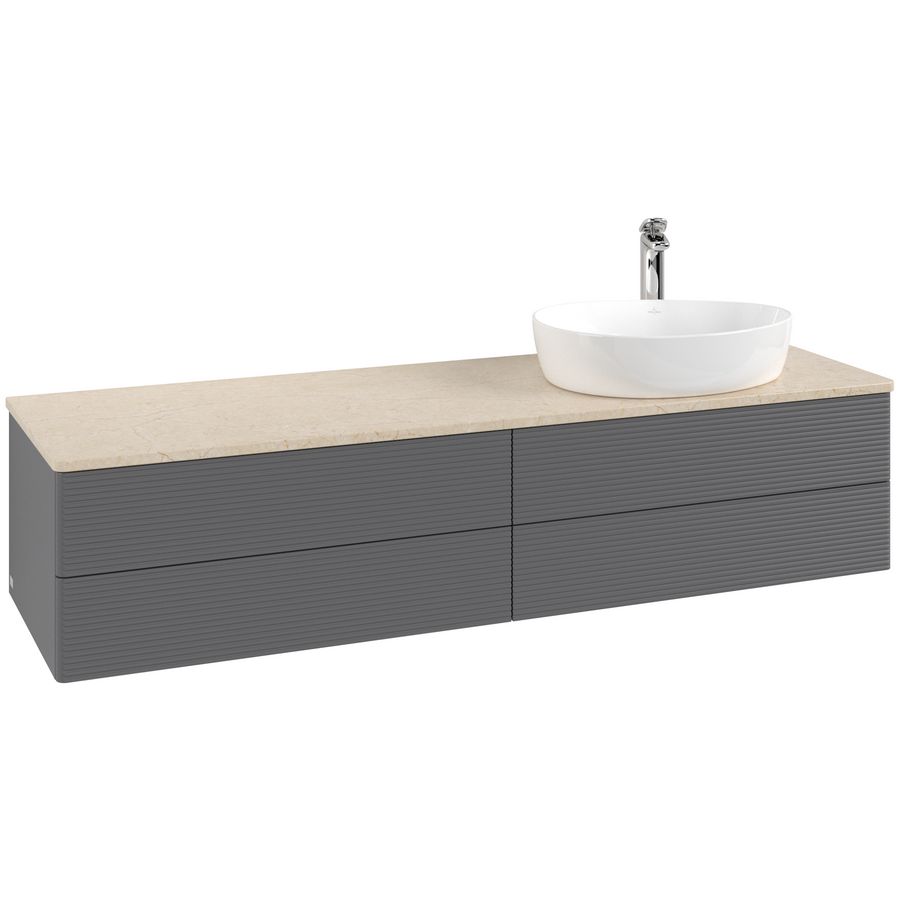 Wastafelonderkast Antao 1600x360x500mm Antr. Matt Lacquer K27153GK