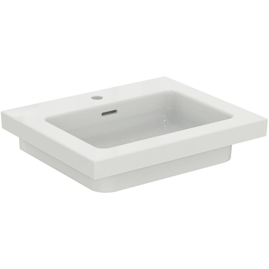Vanity Wastafel 610x510x150mm 1 kraangat overloop gl wit extra
