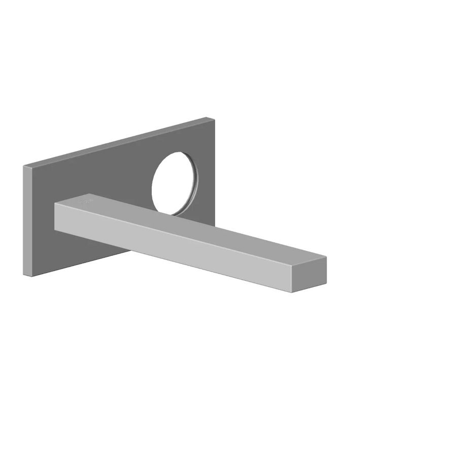 Uitloop afdekplaat 280x67x175mm Platina gebors.