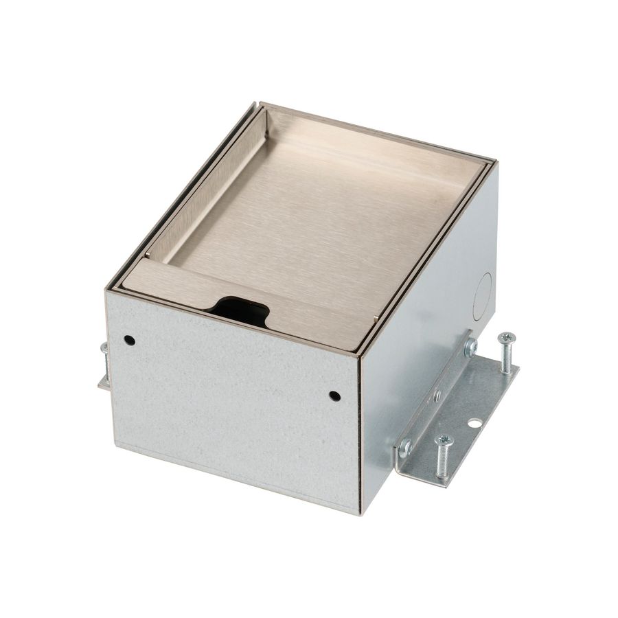 Vloerdoos SERVICEBOX 3.0 1x 230V RA RVS deksel 15mm inlegdiepte zonder oplegrand