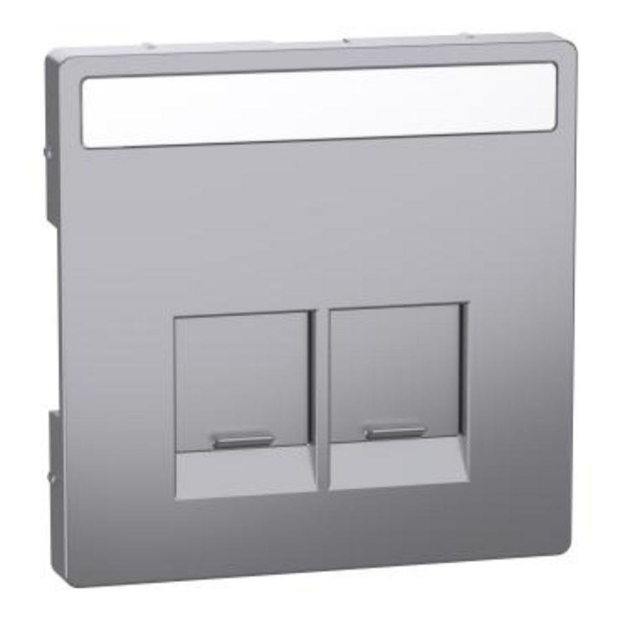Centraalplaat RJ45 Actassi 2-voudig Venster RVS lo Systeem D