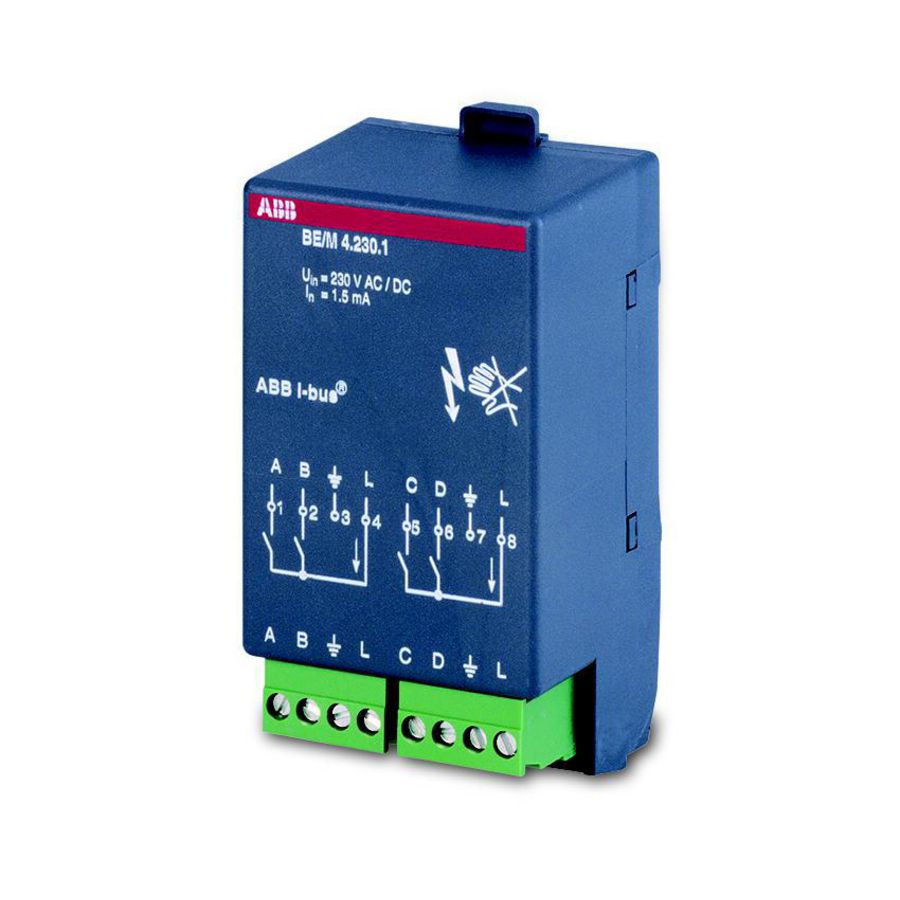 Binaire ingangsmodule KNX 4-voudig potentiaalvr 230V AC/DC