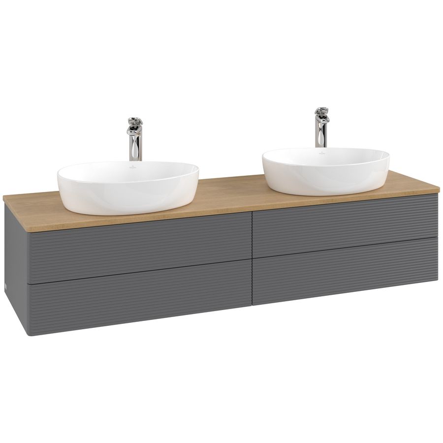 Wastafelonderkast Antao 1600x360x500mm Antr. Matt Lacquer K28151GK