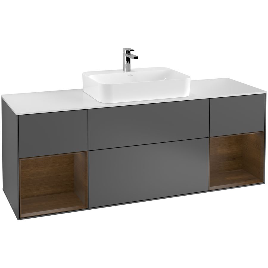 Wastafelonderkast Finion 1600x603x501mm Antr. Matt Lacquer G451GNGK