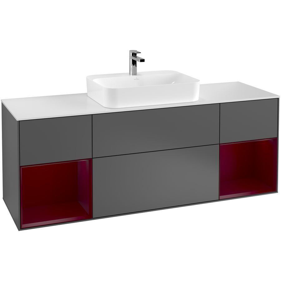 Wastafelonderkast Finion 1600x603x501mm Antr. Matt Lacquer G451HBGK