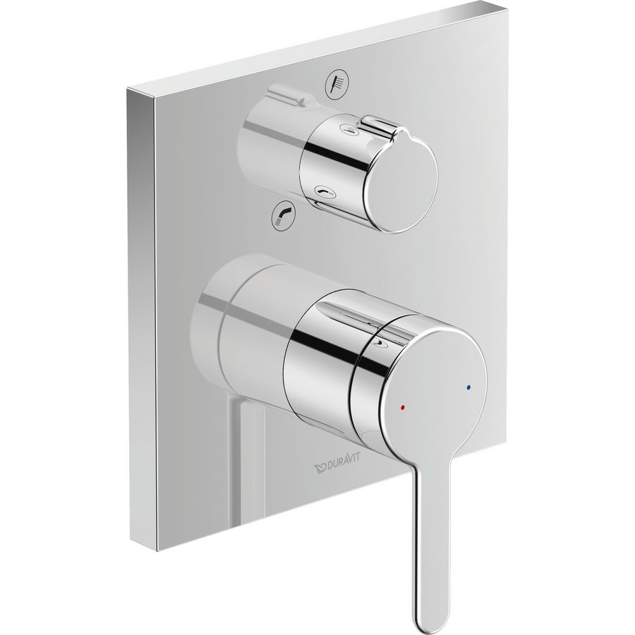 Inbouw eenhendelbadmengkraan chroom m.omstel hoekig C.1 KWC