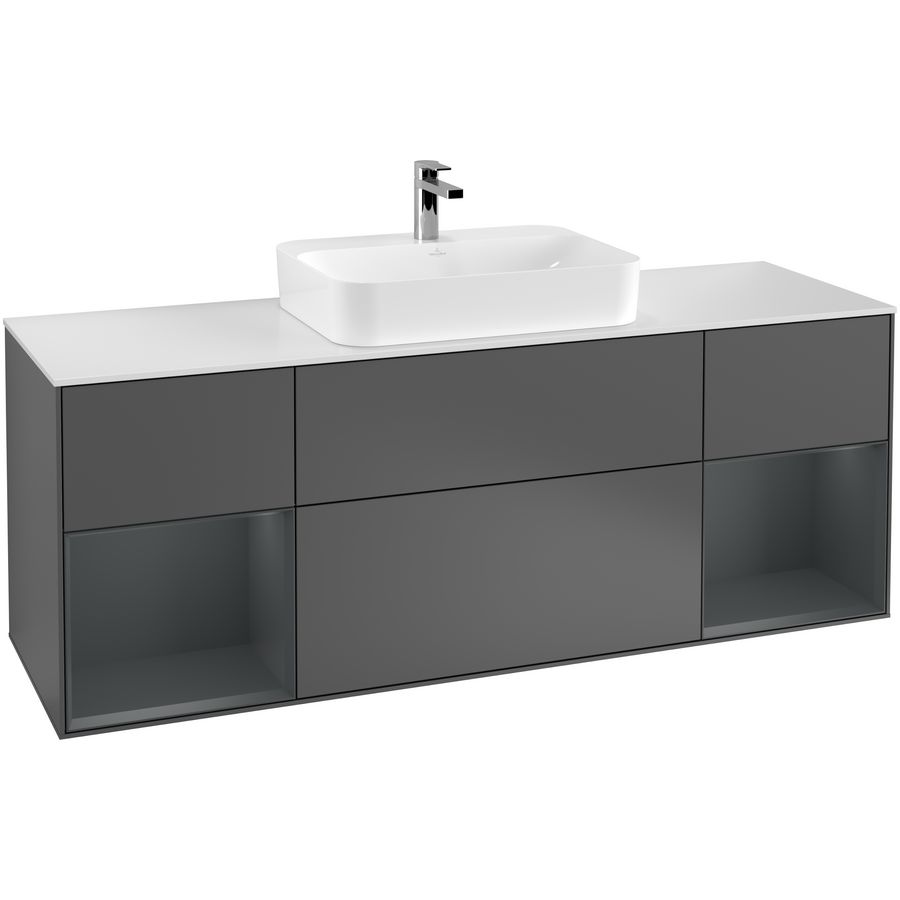 Wastafelonderkast Finion 1600x603x501mm Antr. Matt Lacquer G451HGGK