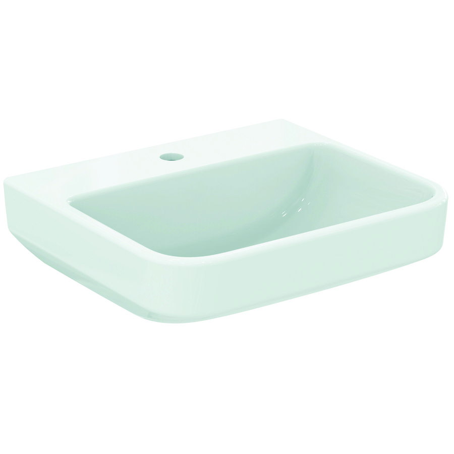 Wastafel 500x440x180mm m. 1 kraangat z. overl gl wit sg i.life b