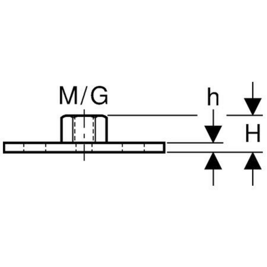 bevestigingsschijf met moer 1/2"