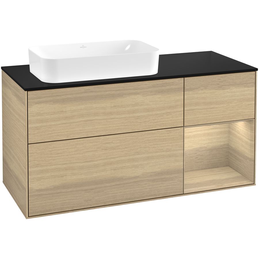 Wastafelonderkast Finion 1200x603x501mm Oak Veneer F692PCPC