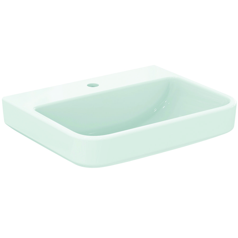 Wastafel 550x440x180mm m. 1 kraangat z. overl gl wit sg i.life b