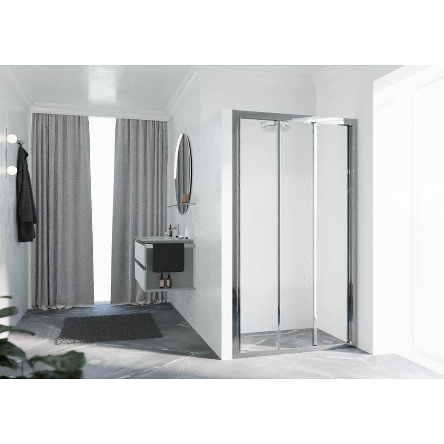 Schuifdeur LUN3P 1260-1320x1950mm chroom lunes 2.0 motief