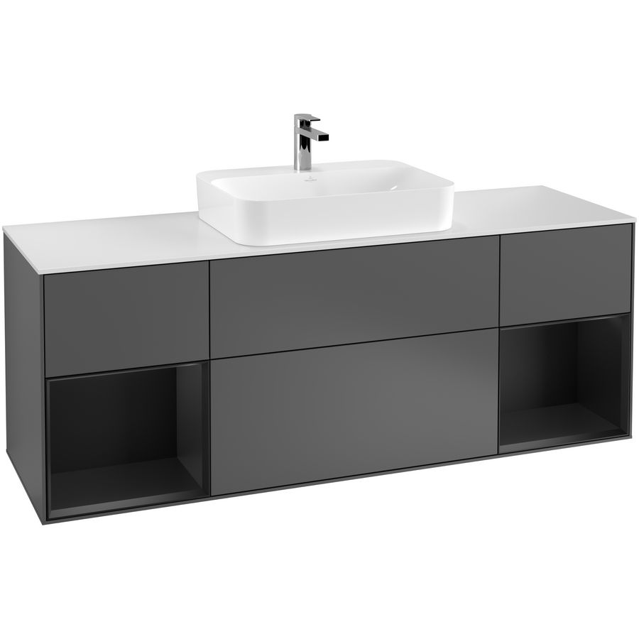 Wastafelonderkast Finion 1600x603x501mm Antr. Matt Lacquer G451PDGK