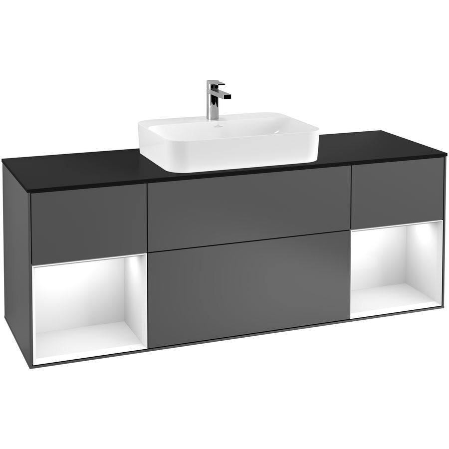 Wastafelonderkast Finion 1600x603x501mm Antr. Matt Lacquer G452GFGK