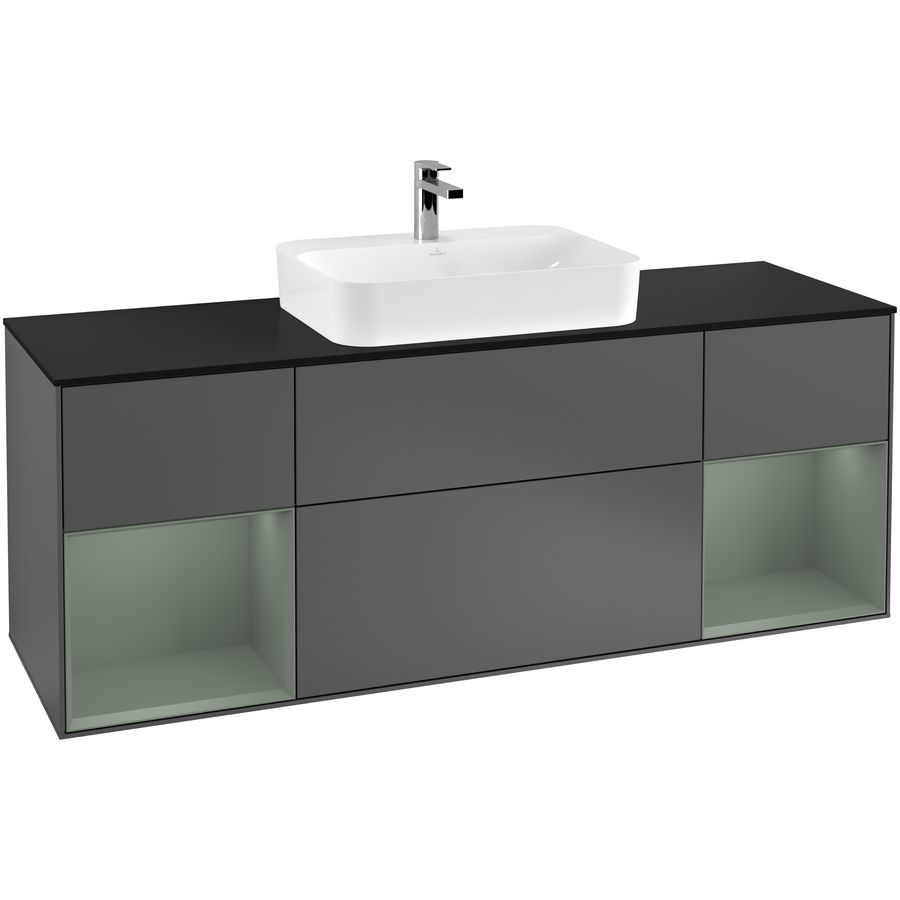 Wastafelonderkast Finion 1600x603x501mm Antr. Matt Lacquer G452GMGK