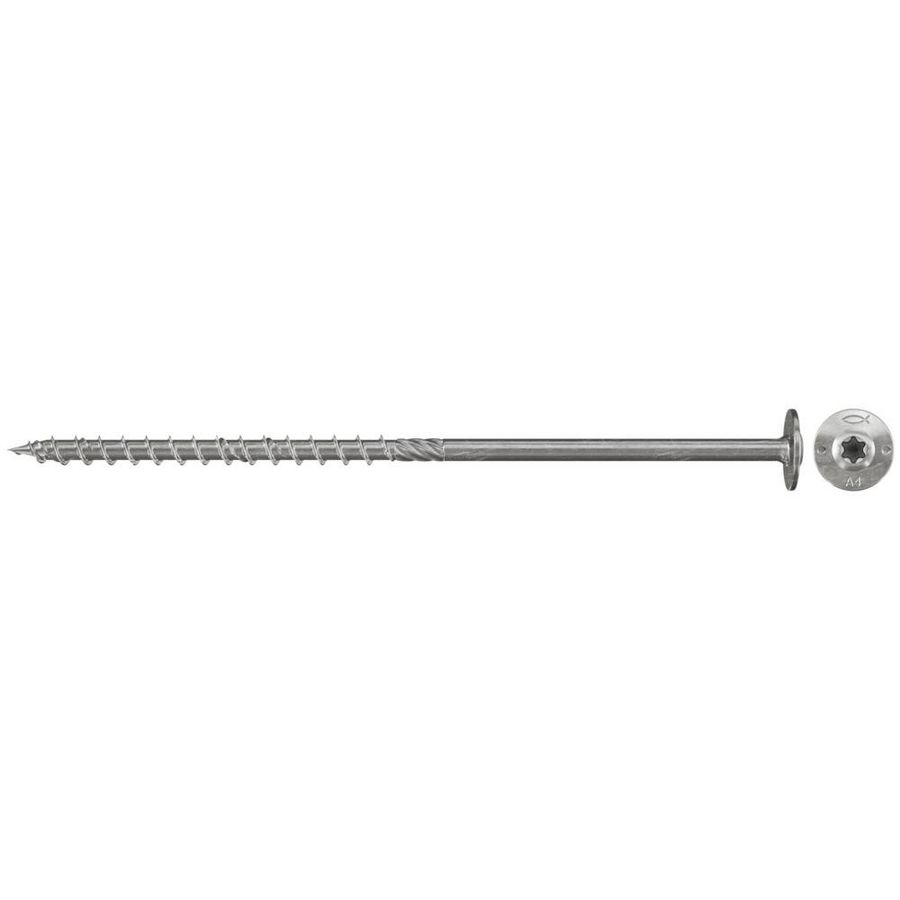 Constructieschroef 6,0x180mm TX deeldraad RVS A2 VVE=100