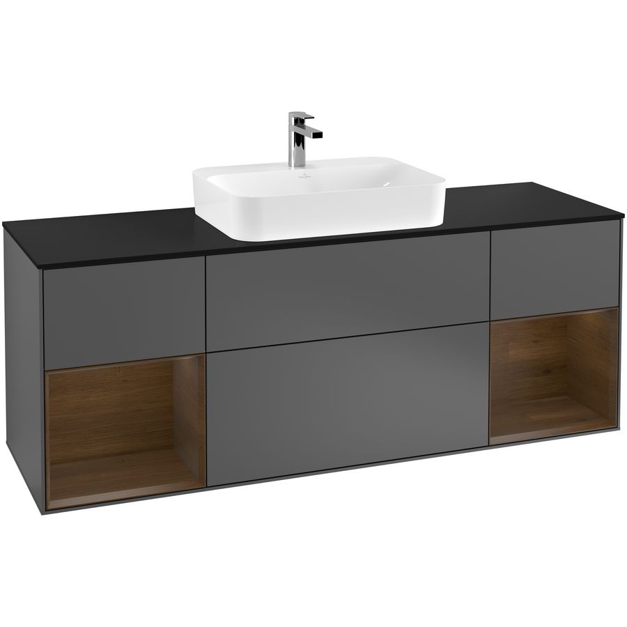 Wastafelonderkast Finion 1600x603x501mm Antr. Matt Lacquer G452GNGK