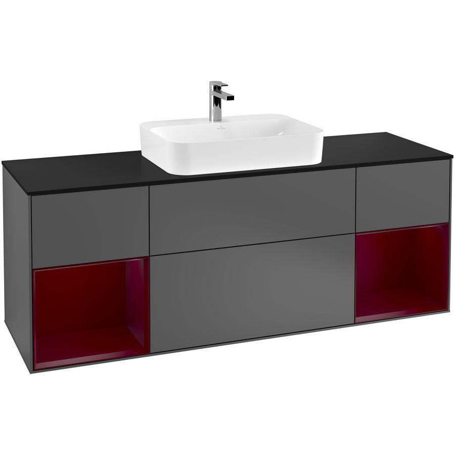Wastafelonderkast Finion 1600x603x501mm Antr. Matt Lacquer G452HBGK