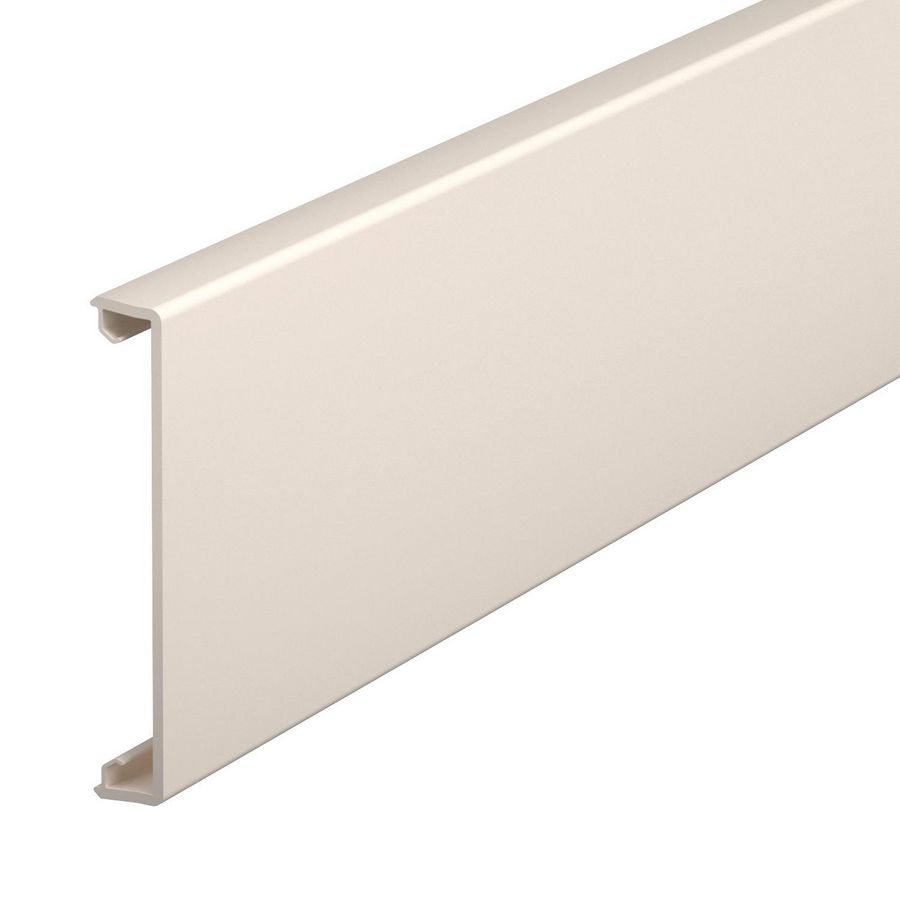 Lengte a 2m. Deksel glad 80mm polyvin. creme wit 9001