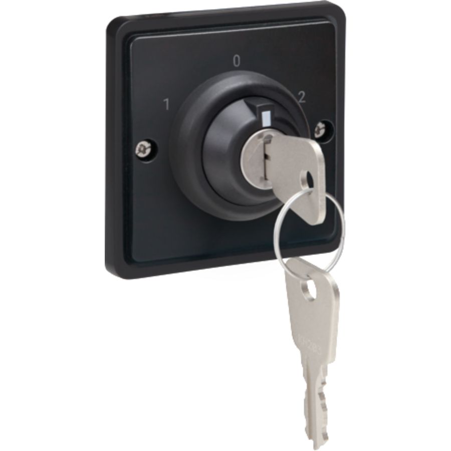 Spuitwaterdichte sleutelschakelaar 16A schroef zwart