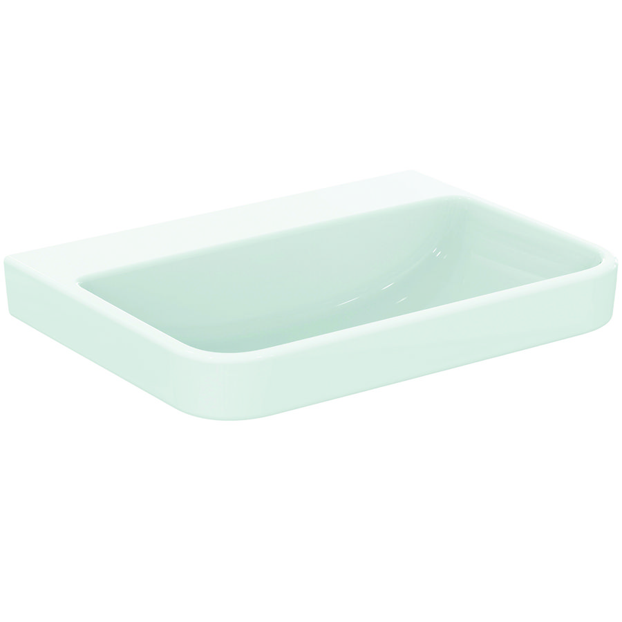 Wastafel 650x480x180mm z. kraangat z. overl gl wit sg i.life b