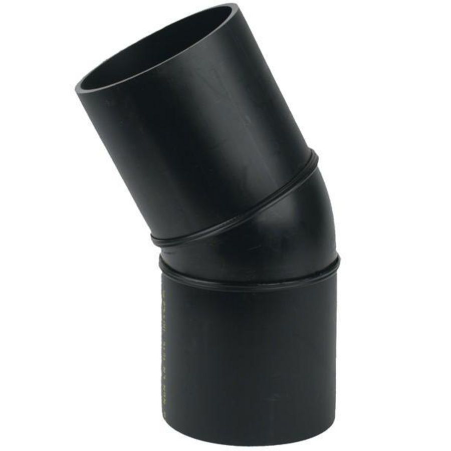 PE bocht 30° 125mm PN4 zwart