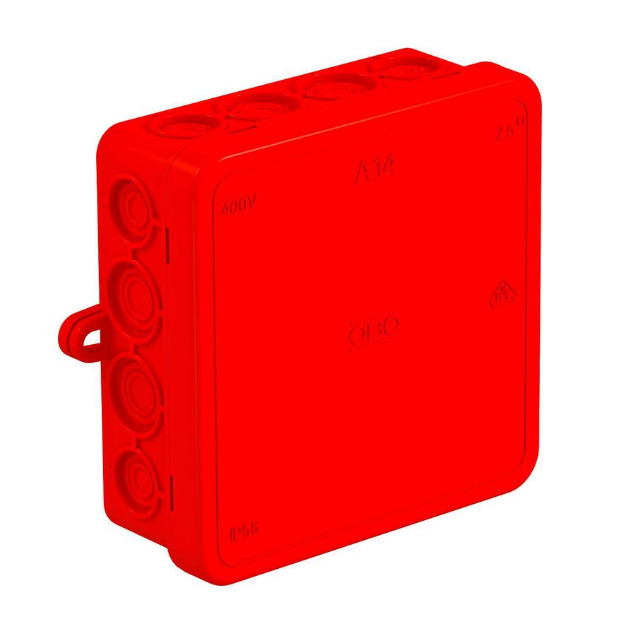 Kabeldoos 100x100x38mm polyethyleen rot VVE=10