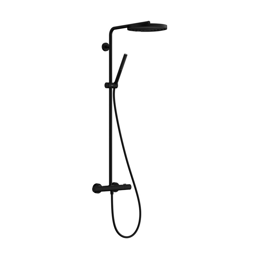 Showerpipe 260 1 straalsoort thermostaat mat zwart Pulsify Puro