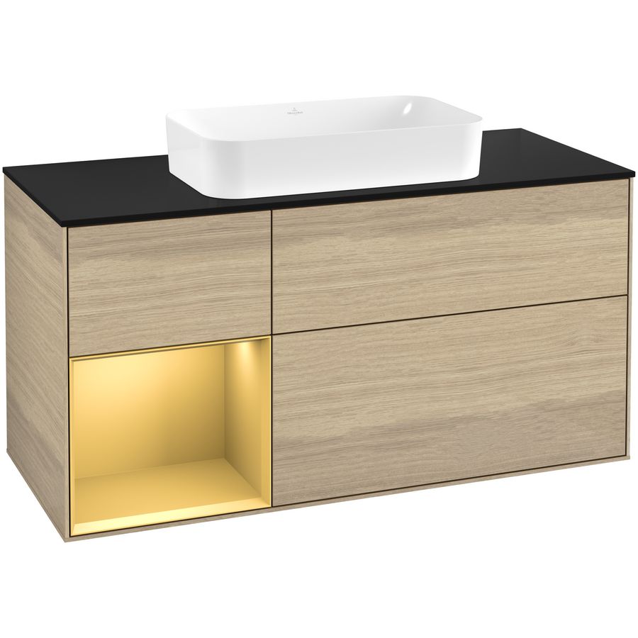 Wastafelonderkast Finion 1200x603x501mm Oak Veneer F702HFPC