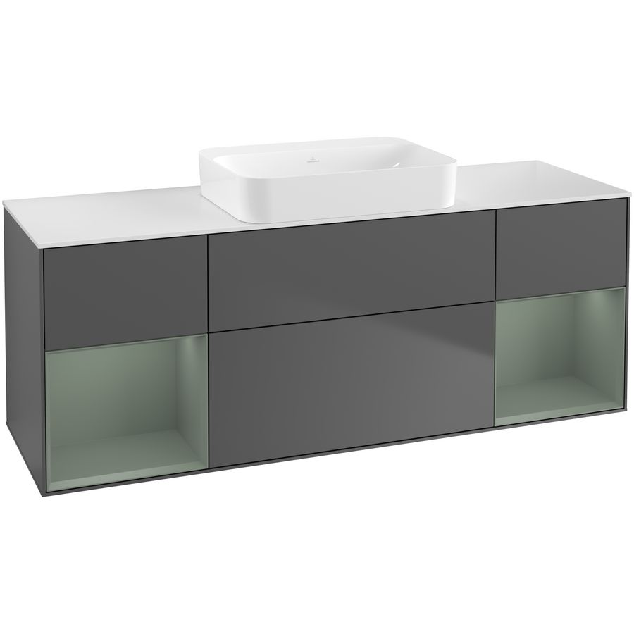 Wastafelonderkast Finion 1600x603x501mm Antr. Matt Lacquer G741GMGK